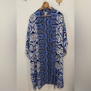 Haute Hippie Blue and White Abstract Kimono